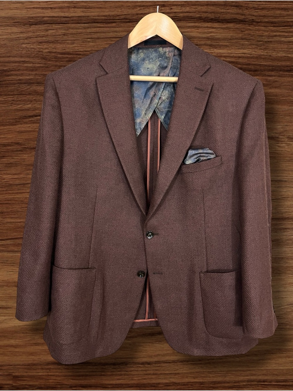 Tallia Rust Wool-Blend Tweed Sport Coat size 48R